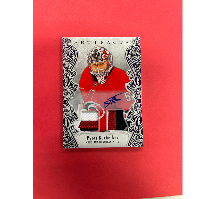 2025-26 UPPER DECK ARTIFACTS PYOTR KOCHETKOV PURPLE MATERIAL PATCH AUTO /10