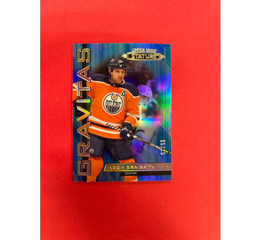 2021-22 UPPER DECK STATURE LEON DRAISAITL GRAVITAS BLUE /15