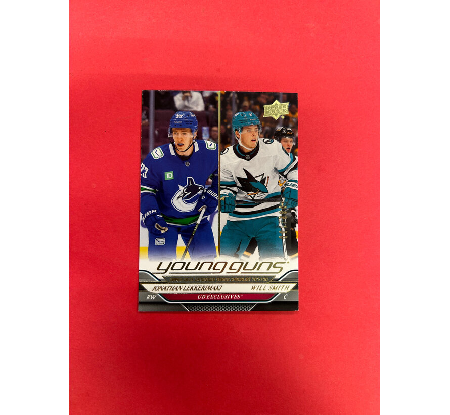 2024-25 UPPER DECK EXTENDED LEKKERIMAKI /SMITH YOUNG GUNS EXCLUSIVES CHECKLIST /100