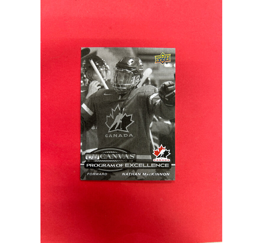 2025-26 UPPER DECK SERIES 2 NATHAN MACKINNON PROGRAM OF EXCELLENCE CANVAS BLACK AND WHITE
