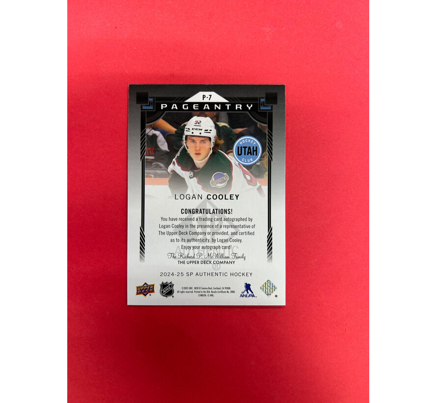 2024-25 SP AUTHENTIC LOGAN COOLEY PAGEANTRY AUTO