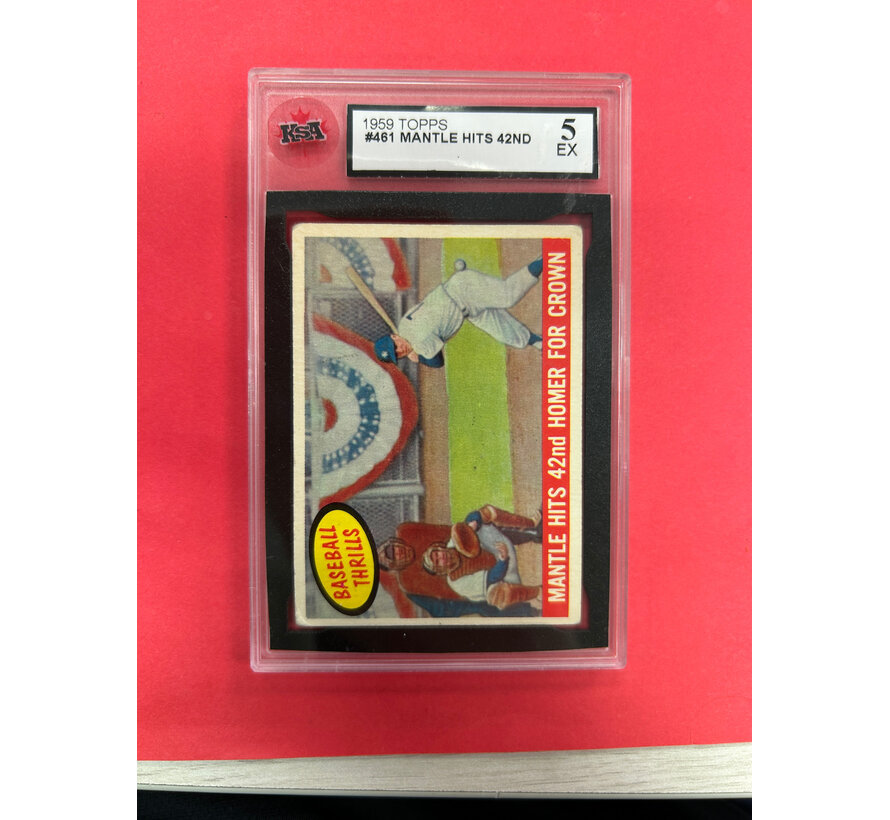 1959 TOPPS MANTLE HITS 42ND KSA GRADED 5