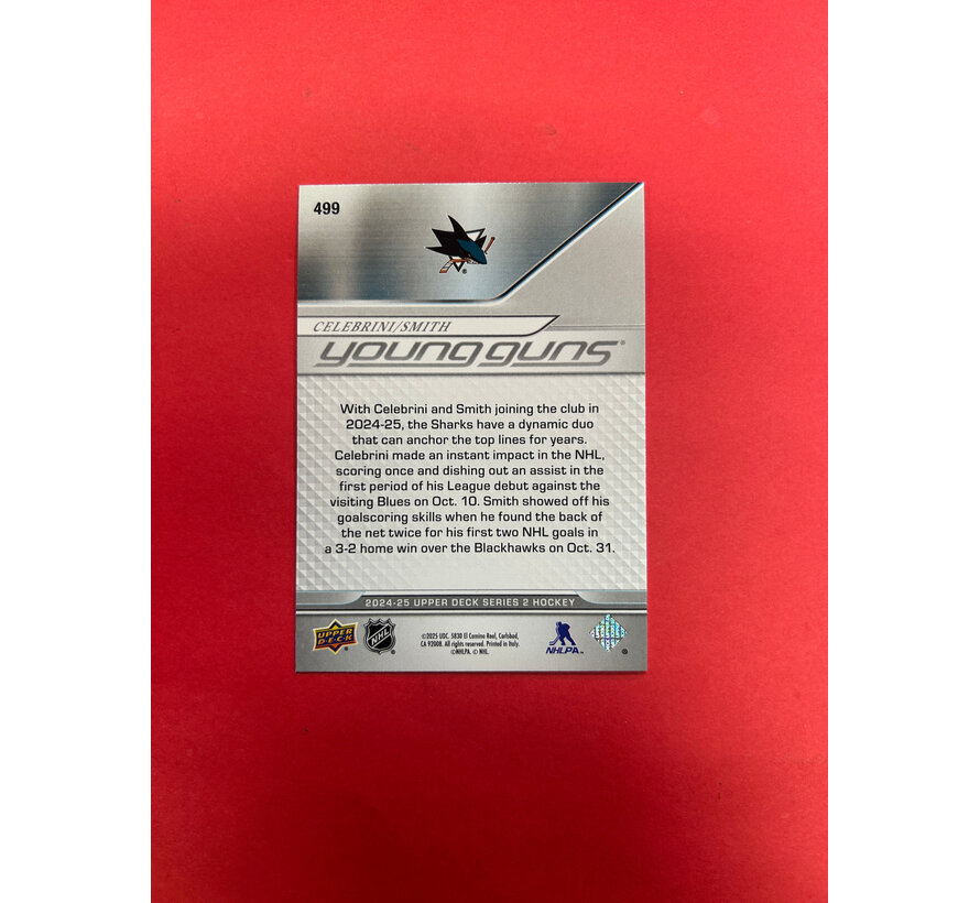 2024-25 UPPER DECK SERIES 2 CELEBRINI / SMITH YOUNG GUNS TEAMATES