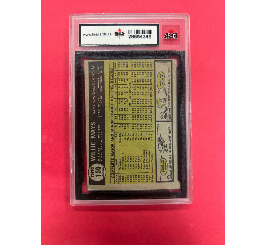 1961 TOPPS WILLIE MAYS KSA GRADED 5