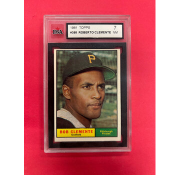 TOPPS 1961 TOPPS ROBERTO CLEMENTE KSA GRADED 7