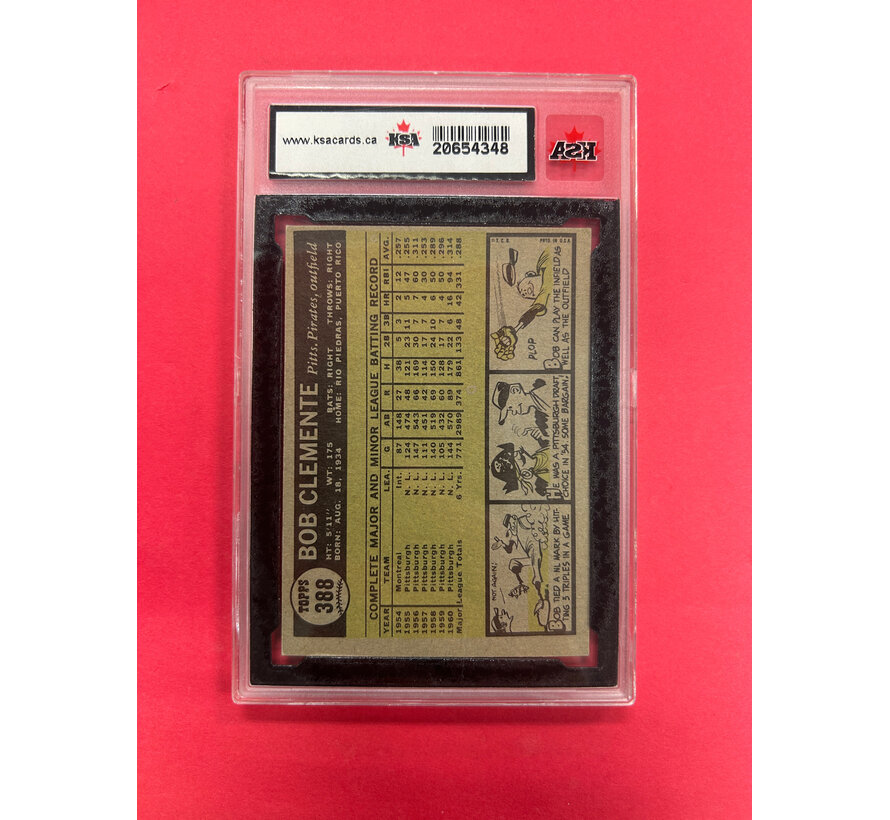 1961 TOPPS ROBERTO CLEMENTE KSA GRADED 7