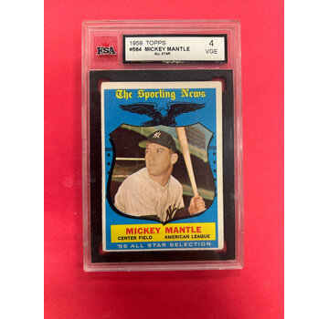 TOPPS 1959 TOPPS MICKEY MANTLE ALL STAR KSA GRADED 4