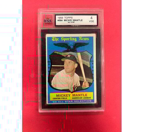 TOPPS 1959 TOPPS MICKEY MANTLE ALL STAR KSA GRADED 4