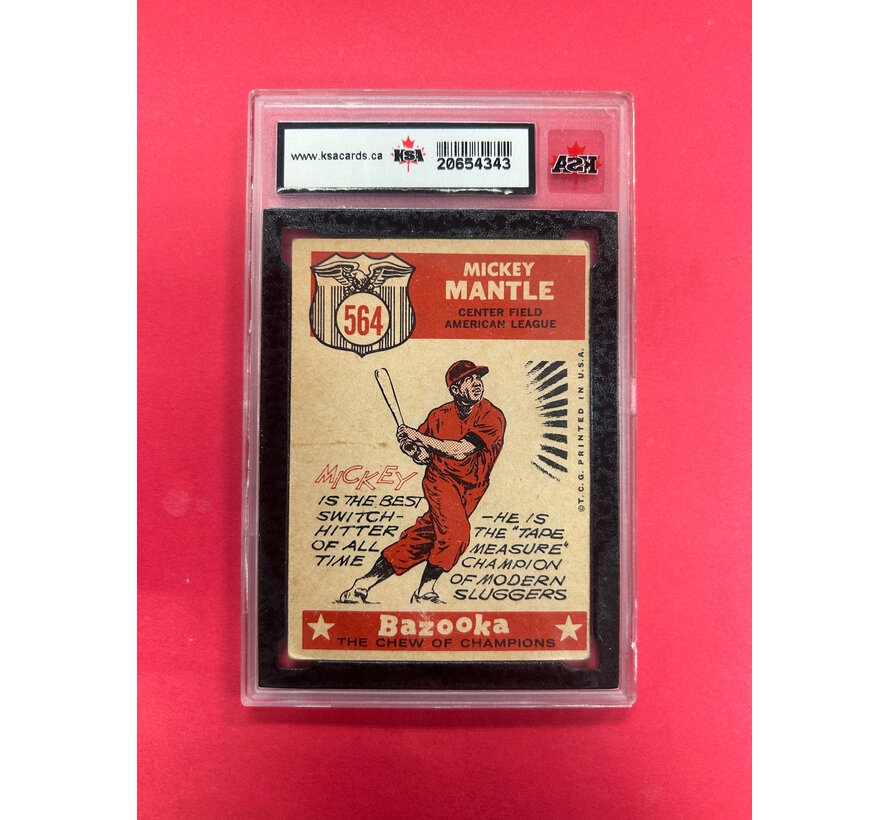 1959 TOPPS MICKEY MANTLE ALL STAR KSA GRADED 4