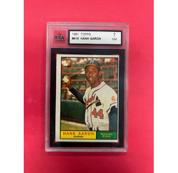 TOPPS 1961 TOPPS HANK AARON KSA GRADED 7