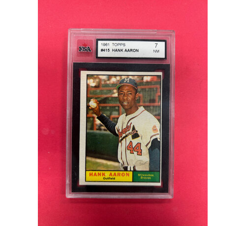 TOPPS 1961 TOPPS HANK AARON KSA GRADED 7