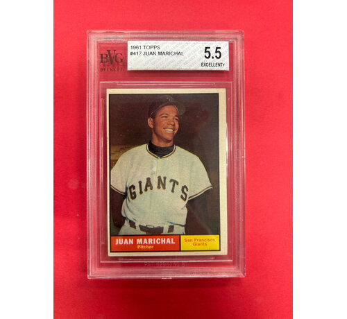 TOPPS 1961 TOPPS JUAN MARICHAL BECKETT GRADED 5.5 ROOKIE