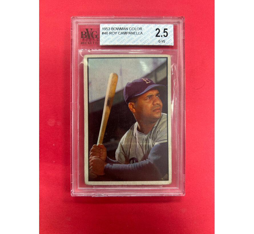 1953 BOWMAN COLOR ROY CAMPANELLA BECKETT GRADED 2.5