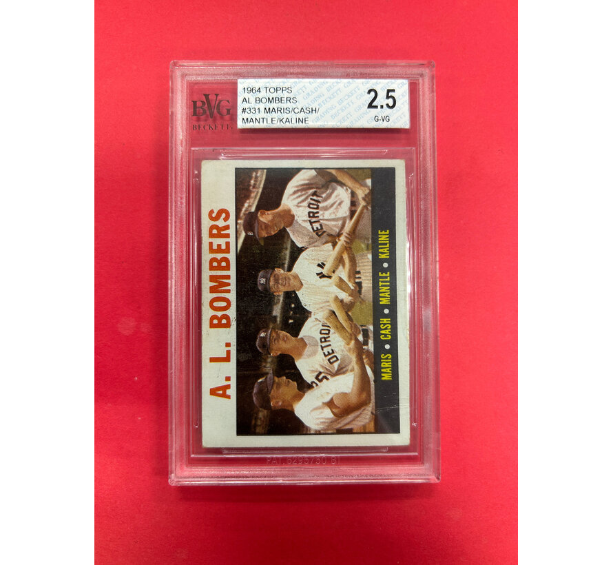 1964 TOPPS AL BOMBERS MARIS/ CASH/ MANTLE/ KALINE BECKETT GRADED 2.5
