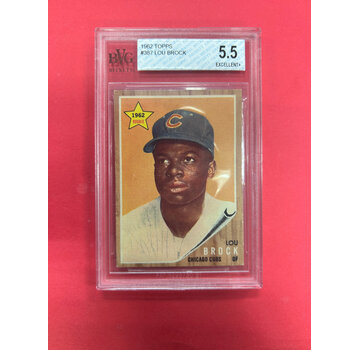 TOPPS 1962 TOPPS LOU BROCK ROOKIE BECKETT GRADED 5.5