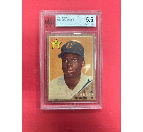 TOPPS 1962 TOPPS LOU BROCK ROOKIE BECKETT GRADED 5.5