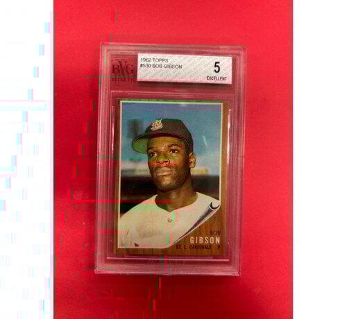 TOPPS 1962 TOPPS BOB GIBSON BECKETT GRADED 5
