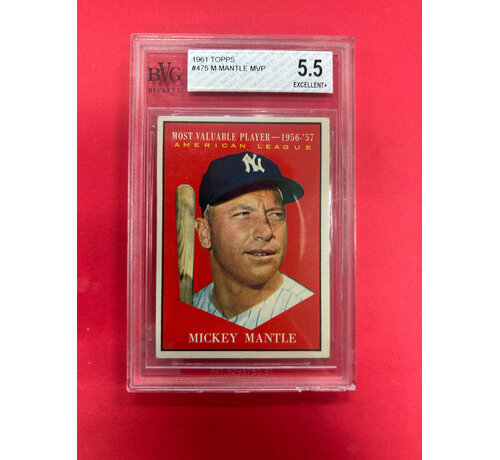 TOPPS 1961 TOPPS MICKEY MANTLE ALL STAR BECKETT GRADED 5.5