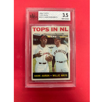 TOPPS 1964 TOPPS TOPS IN AL AARON/ MAYS BECKETT GRADED 3.5