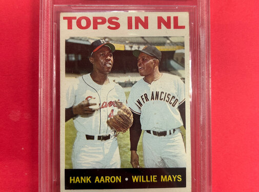 TOPPS 1964 TOPPS TOPS IN AL AARON/ MAYS BECKETT GRADED 3.5