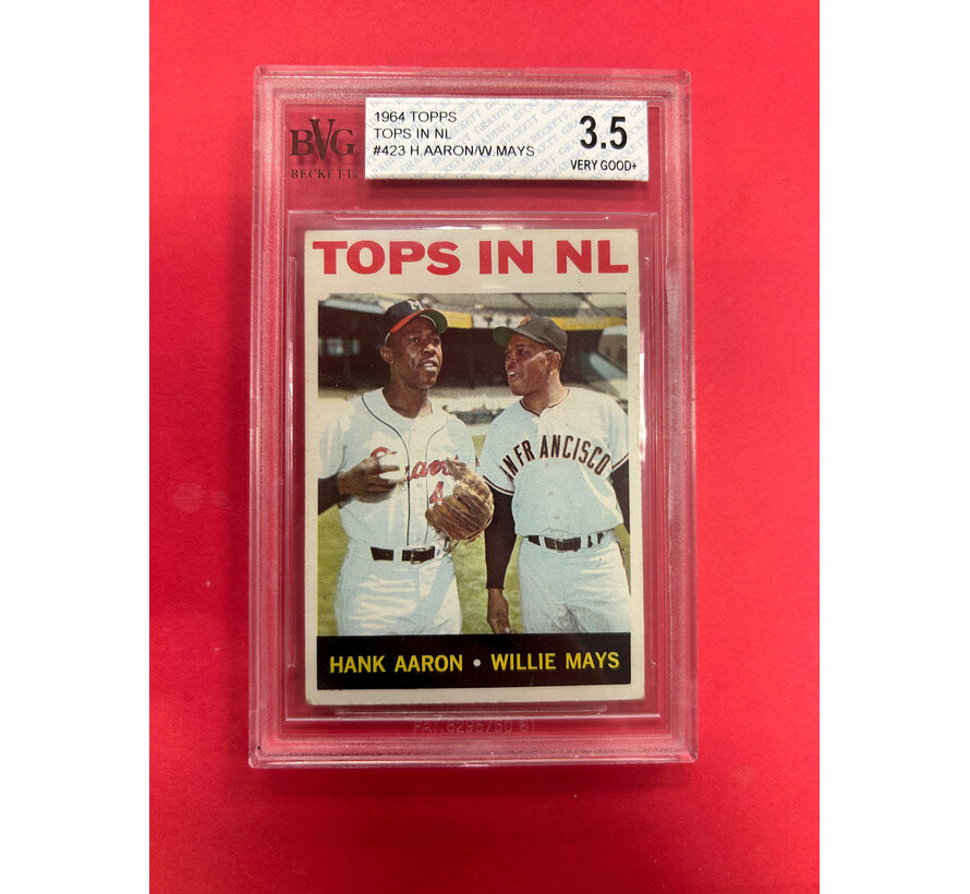 1964 TOPPS TOPS IN AL AARON/ MAYS BECKETT GRADED 3.5