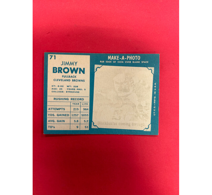 1961 TOPPS JIMMY BROWN #71  EX-NM