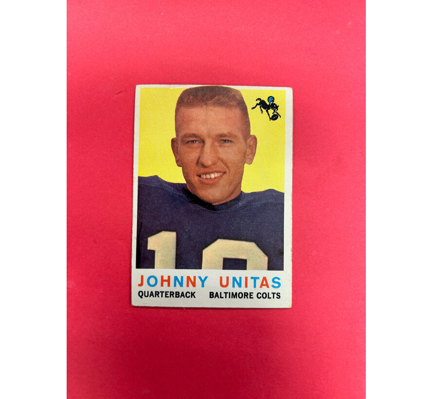 1959 TOPPS JOHNNY UNITAS #1 CREASED