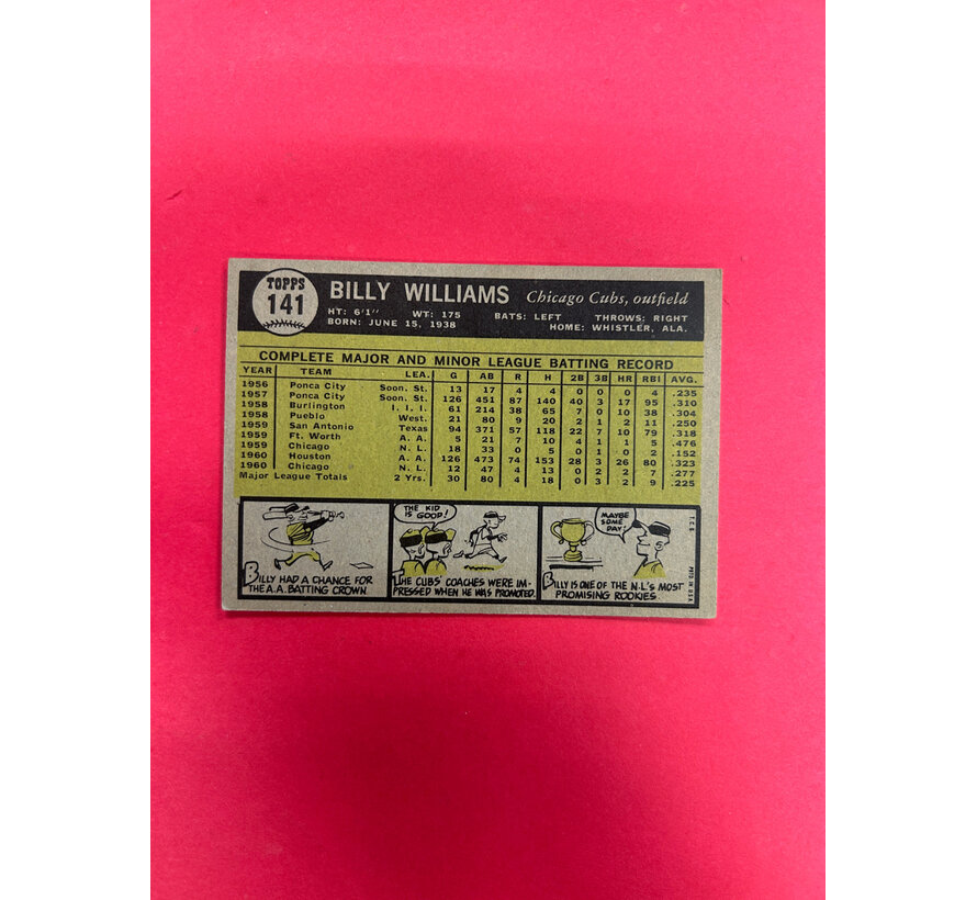 1961 TOPPS BILLY WILLIAMS ROOKIE #141 NM