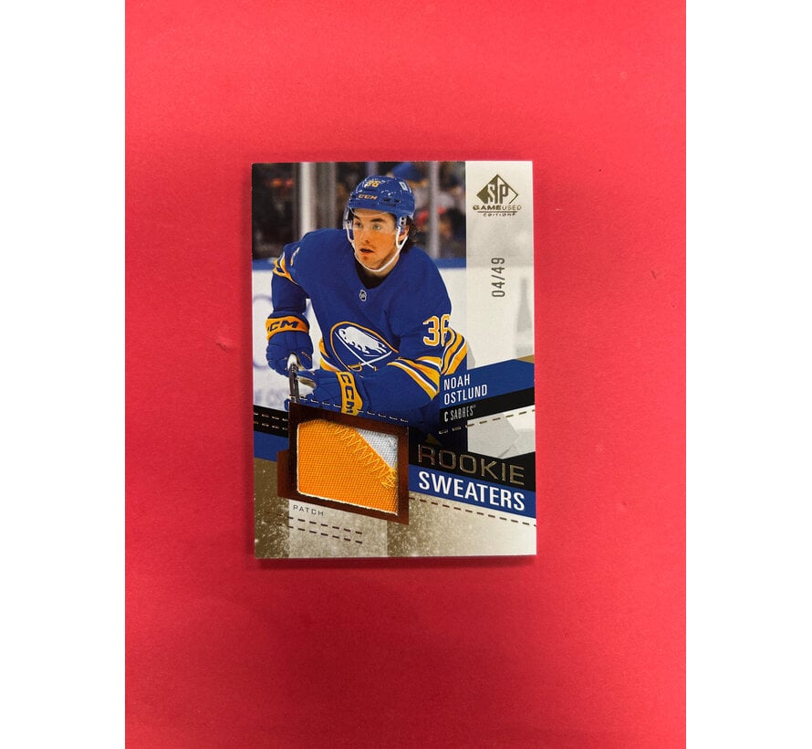2025-26 SP GAME USED NOAH OSTLUND ROOKIE SWEATERS PATCH /49