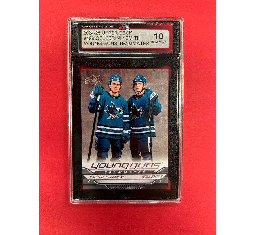 2024-25 UPPER DECK SERIES 2 CELEBRINI / SMITH YOUNG GUNS TEAMATES KSA GRADED 10