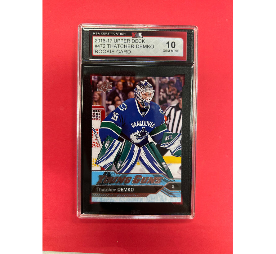 2016-17 UPPER DECK THATCHER DEMKO YOUNG GUNS KSA GRADED 10
