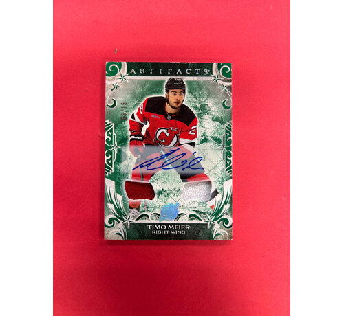 UPPER DECK 2024-25 UPPER DECK ARTIFACTS TIMO MEIER GREEN PREMIUM PATCH AUTO /15