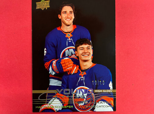 UPPER DECK 2025-26 UPPER DECK SERIES 2 SCHAEFER / GATCOMB YOUNG GUNS TEAMATES HIGH GLOSS 10/10