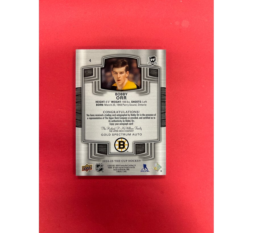 2024-25 UPPER DECK THE CUP BOBBY ORR GOLD SPECTRUM AUTO /12