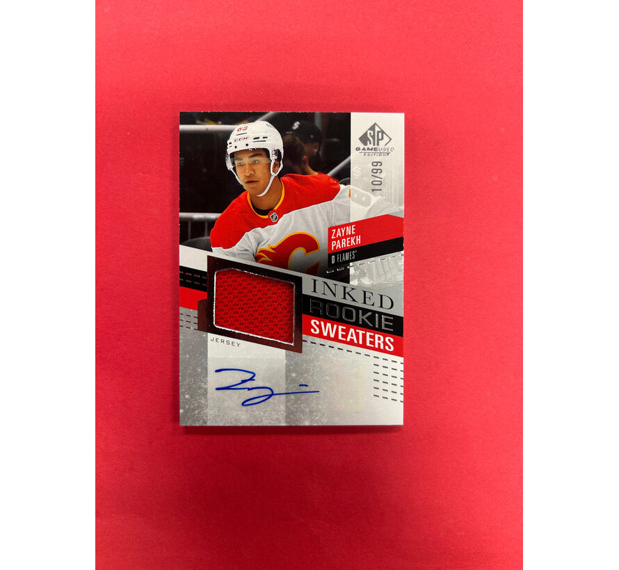 2025-26 SP GAME USED ZAYNE PAREKH INKED ROOKIE SWEATERS /99