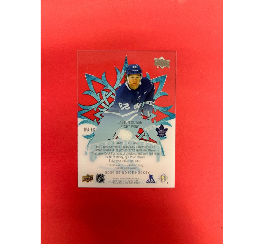 2024-25 UPPER DECK ICE EASTON COWAN ICE PREMIERES AUTO /199