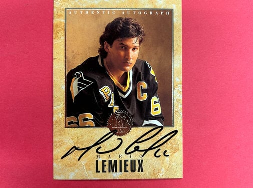 LEAF 1993 LEAF HOCKEY MARIO LEMIEUX AUTHENTIC AUTOGRAPH /2000