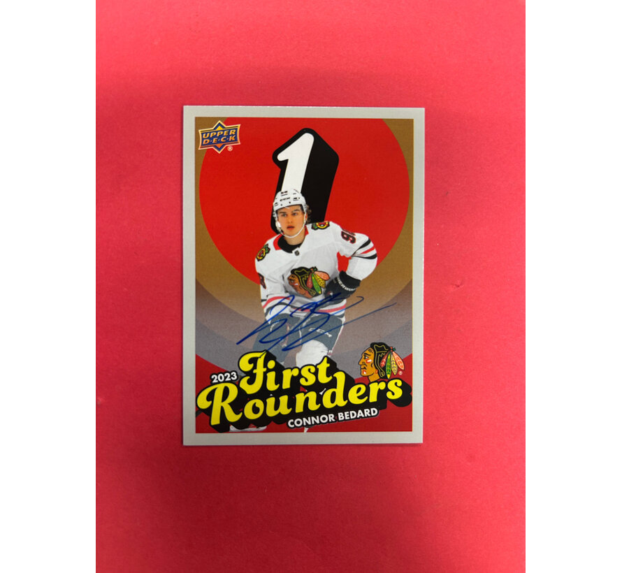 2024 UPPER DECK CHICAGO BLACKHAWKS CENTENNIAL CONNOR BEDARD FIRST ROUNDERS AUTO SSP