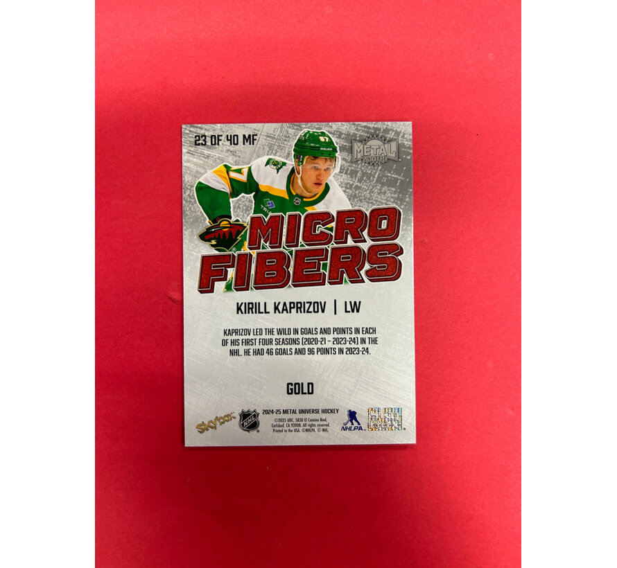 2024-25 SKYBOX METAL UNIVERSE KIRILL KAPRIZOV MICRO FIBERS GOLD /10