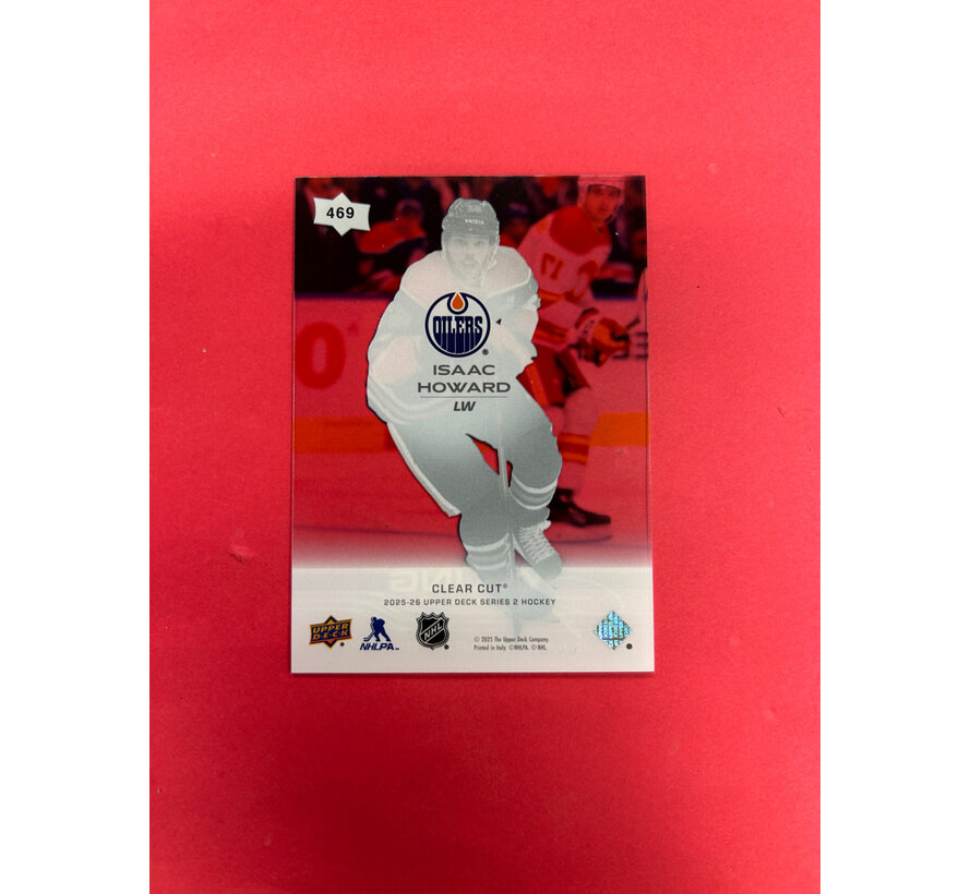 2025-26 UPPER DECK SERIES 2 ISAAC HOWARD YOUNG GUNS CLEAR CUT