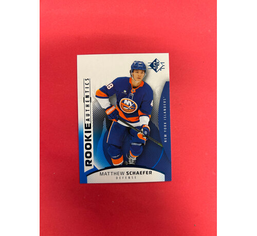 UPPER DECK 2025-26 UPPER DECK SP MATTHEW SCHAEFER ROOKIE AUTHENTICS BLUE
