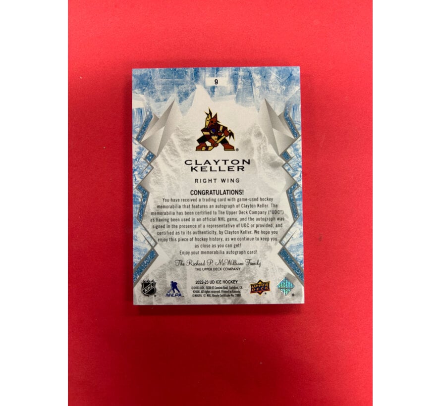 2022-23 UPPER DECK ICE CLAYTON KELLER PATCH AUTO /49