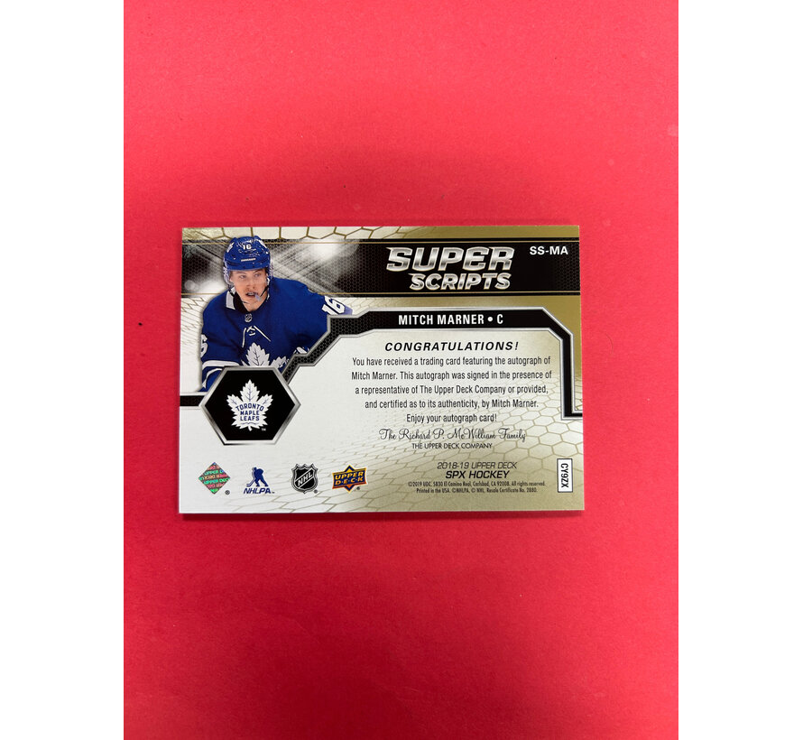 2018-19 UPPER DECK SPX MITCH MARNER SUPER SCRIPTS