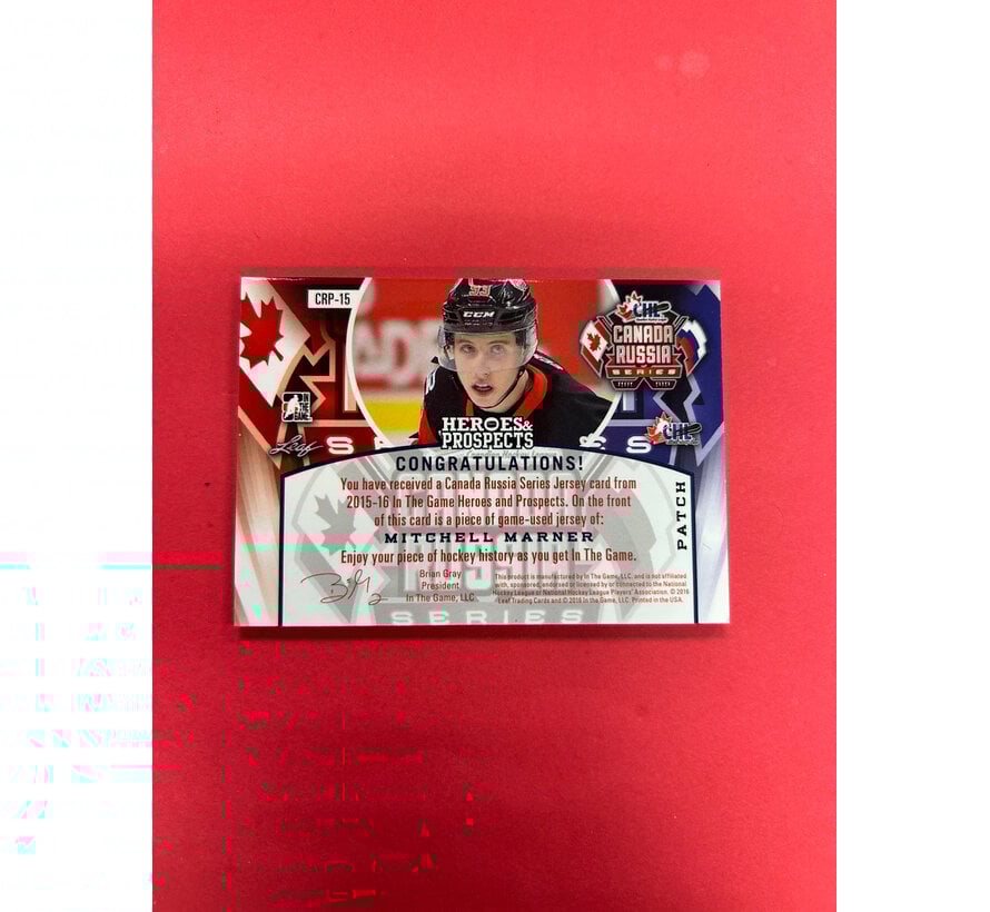 2015-16 IN THE GAME MITCHELL MARNER PATCH /5