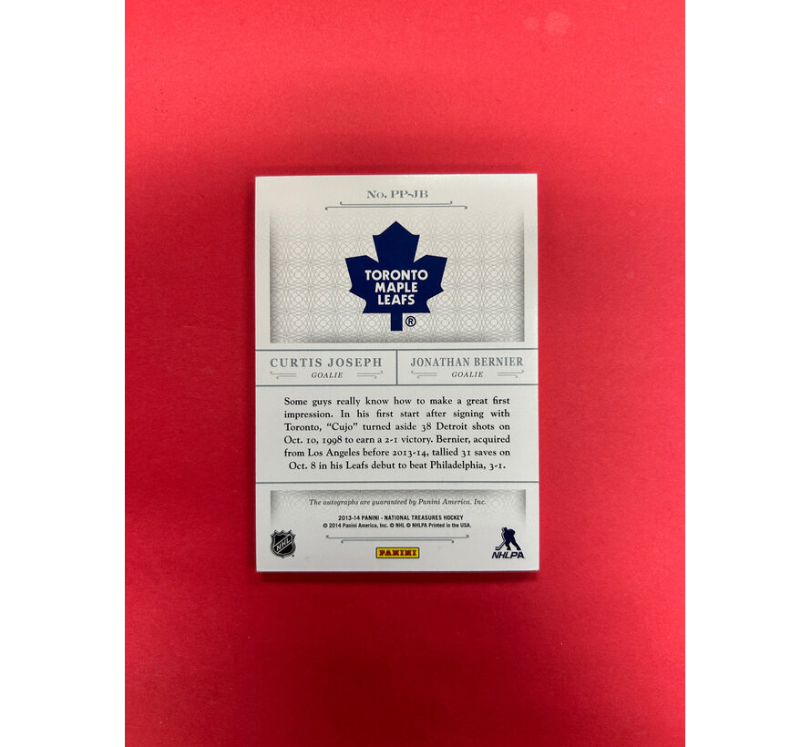 2013-14 PANINI NATIONAL TREASURES PAST AND PRESENT SIGNATURES JOSEPH/ BERNIER