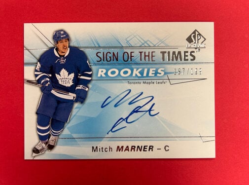 UPPER DECK 2016-17 SP AUTHENTIC MITCH MARNER SIGN OF THE TIMES ROOKIES /199
