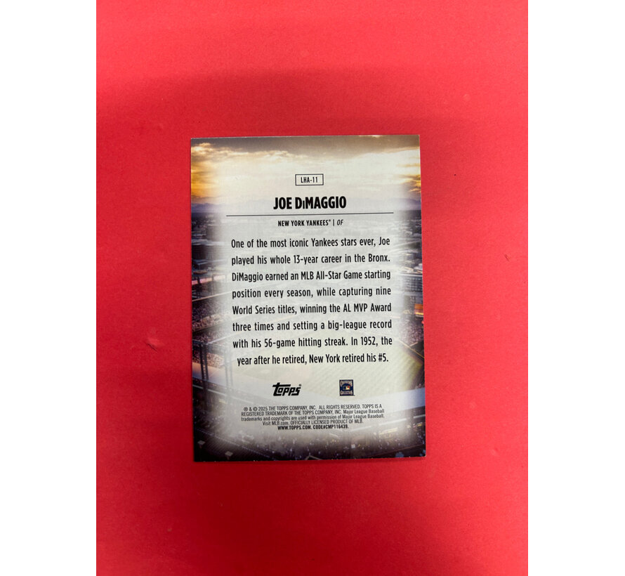 2025 TOPPS JOE DIMAGGIO HOME FIELD ADVANTAGE LEGENDS SSP