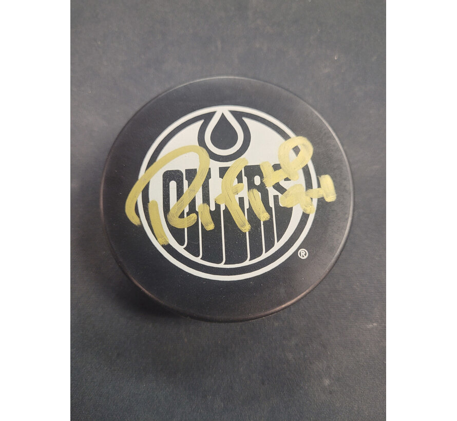 RYAN SMYTH AUTOGRAPHED PUCK NHL OILERS