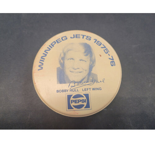 VINTAGE WINNIPEG JETS PUCK 1975-76 BOBBY HULL PEPSI