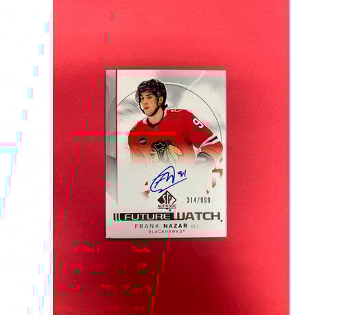 UPPER DECK 2024-25 SP AUTHENTIC FRANK NAZAR FUTURE WATCH AUTOGRAPH /999 CORNER DING